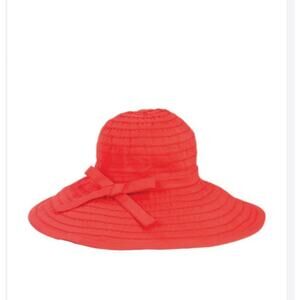 San Diego Hat Co Ribbon Hat Women's OS Packable Wide Brim Travel Coral UPF 50+